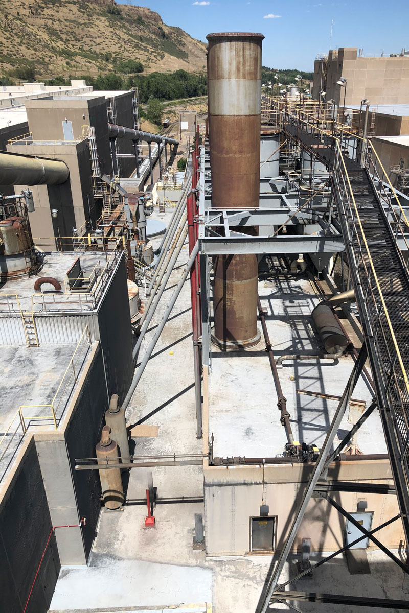 Engie power plant before new roof coating was applied